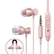 Load image into Gallery viewer, MENGYU Magnet Metal Earphone Heavy Bass Sound Anti-Sweat Sport Headset with Mic Handsfree Earbuds for iPhone Samsung Xiaomi