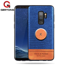 Load image into Gallery viewer, GerTong Soft Silicone PU Leather Anti-Slip Case For Samsung Galaxy  A8 Plus 2018 S7 Edge S8 S9 Plus Magnetic Car Stand PC Coque
