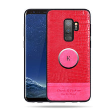 Load image into Gallery viewer, GerTong Soft Silicone PU Leather Anti-Slip Case For Samsung Galaxy  A8 Plus 2018 S7 Edge S8 S9 Plus Magnetic Car Stand PC Coque