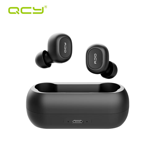 QCY QS1 T1C TWS Bluetooth V5.0 Headset Sports Wireless Earphones 3D Stereo Earbuds Mini in Ear Dual Microphone With Charging box