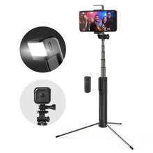 Load image into Gallery viewer, Blitzwolf 3 in 1 LED Fill Light bluetooth Wireless Selfie Stick Tripod Extendable Monopod For iPhone For Huawei 1/4 Screw Camera