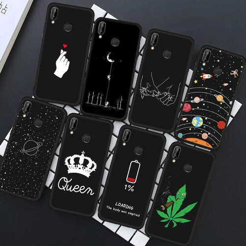 Queen Crown Letter Cover Phone Cases For Huawei Nova3 3i Mate 20 X Mate 10 Pro P20 Lite Soft TPU Case For Honor 8X Max 6C pro 8C