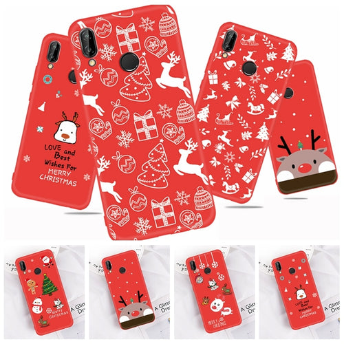 Phone Case For Huawei Nova3e 3 3i 2i P20 Pro P Smart Mate 20 10 Lite Cute Cartoon Soft TPU Cases for Honor 9i Christmas Cover