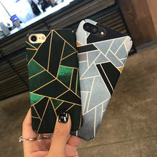 Load image into Gallery viewer, GerTong Gradient Geometry Pattern Phone Cases For iPhone X 6 Hard PC Back Cover For iphone 6 6s Plus 7 8 Line Splice Case Coque