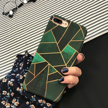 Load image into Gallery viewer, GerTong Gradient Geometry Pattern Phone Cases For iPhone X 6 Hard PC Back Cover For iphone 6 6s Plus 7 8 Line Splice Case Coque