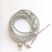 Load image into Gallery viewer, Pearl Necklace Earphone In-Ear Pink Rhinestone Necklace Jewelry Beads Earphones With Mic For Samsung Xiaomi Brithday Girls Gifts