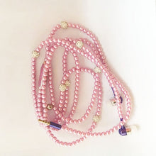 Load image into Gallery viewer, Pearl Necklace Earphone In-Ear Pink Rhinestone Necklace Jewelry Beads Earphones With Mic For Samsung Xiaomi Brithday Girls Gifts