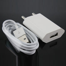 Load image into Gallery viewer, 2 in1 USB AC EU Wall Power Adapter Charging Charger Adapter &amp; Original 8-Pin USB Charging Cable for iphone 7 6 plus 6s 5 8 X XS