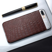 Load image into Gallery viewer, GerTong Phone Cases For iPhone 6 8 7 6s Plus Case Crocodile Leather Business Ultra Slim Coque Back Cover For iPhone X Capa Shell