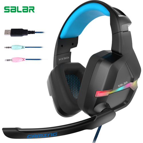 Salar KX901 Deep bass Gaming Headset Wired Stereo Earphones Headphones with Microphone for computer PC Gamer earphone 3.5mm