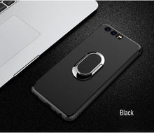 Load image into Gallery viewer, GerTong Soft Silicone For Huawei P10 Plus Phone Case For Huawei P10 Lite Frosted 360 Rotating Finger Ring car Stand Holder Cover