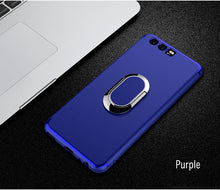 Load image into Gallery viewer, GerTong Soft Silicone For Huawei P10 Plus Phone Case For Huawei P10 Lite Frosted 360 Rotating Finger Ring car Stand Holder Cover
