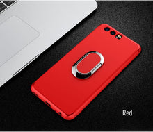 Load image into Gallery viewer, GerTong Soft Silicone For Huawei P10 Plus Phone Case For Huawei P10 Lite Frosted 360 Rotating Finger Ring car Stand Holder Cover