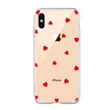 Load image into Gallery viewer, Lovely Red Heart Phone Case For iPhone 6 6S 5 5S SE 7 8 Plus Silicon Soft TPU Clear Ultra Thin Cover For iPhone XS Max X XR Capa