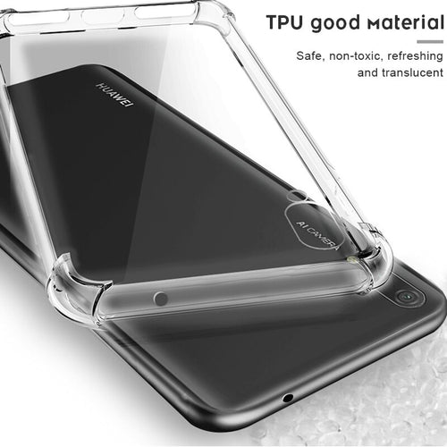 TPU Clear Phone Cases For Huawei Honor Y6 Pro Y7 Prime 2019 case Transparent Crystal Airbag Cover For Honor 7A Pro 7C Cover Capa