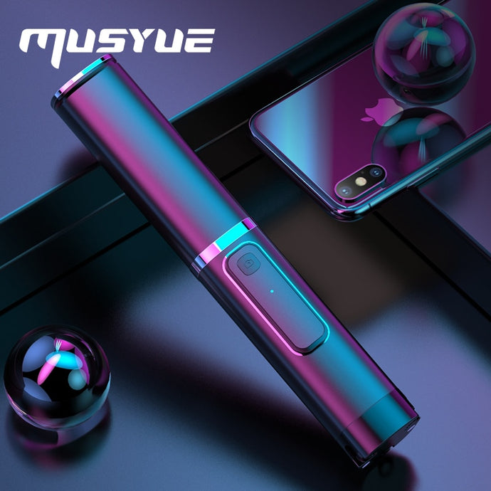 Musyue Tripod Monopod Selfie Stick Mini Foldable Wireless Bluetooth Self Stick For iPhone Samsung Huawei With Remote Control